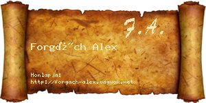 Forgách Alex névjegykártya