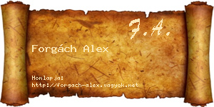 Forgách Alex névjegykártya