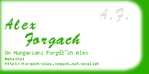 alex forgach business card